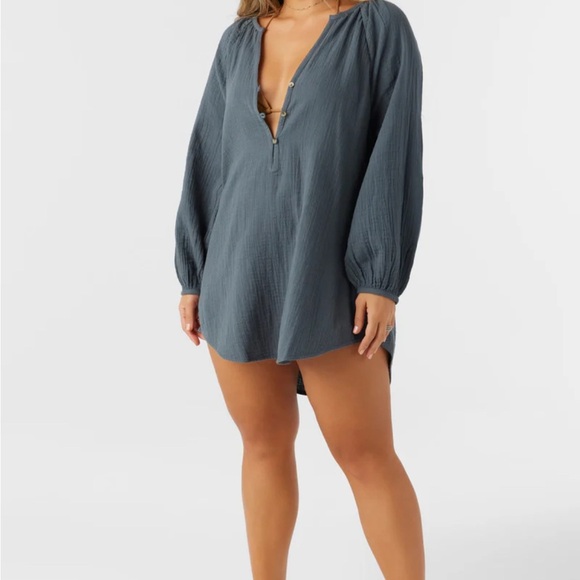 O'Neill Double Gauze Tunic Swim Coverup with Relaxed Fit - Picture 3 of 8